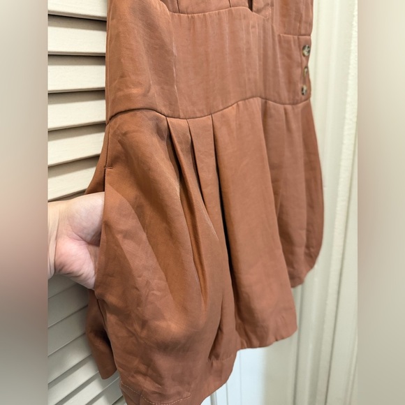 By Anthropologie Sleeveless V-Neck Pinafore Romper - Picture 7 of 10